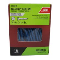 3/16 in. x 3-1/4 in. L Phillips Flat Head Masonry Screws 1 l