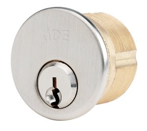 Y1 Dull Chrome Mortise Cylinder Keyed Alike