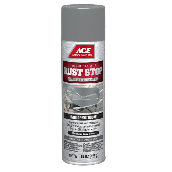 Rust Stop Gloss Medium Gray Spray Paint 15 oz.