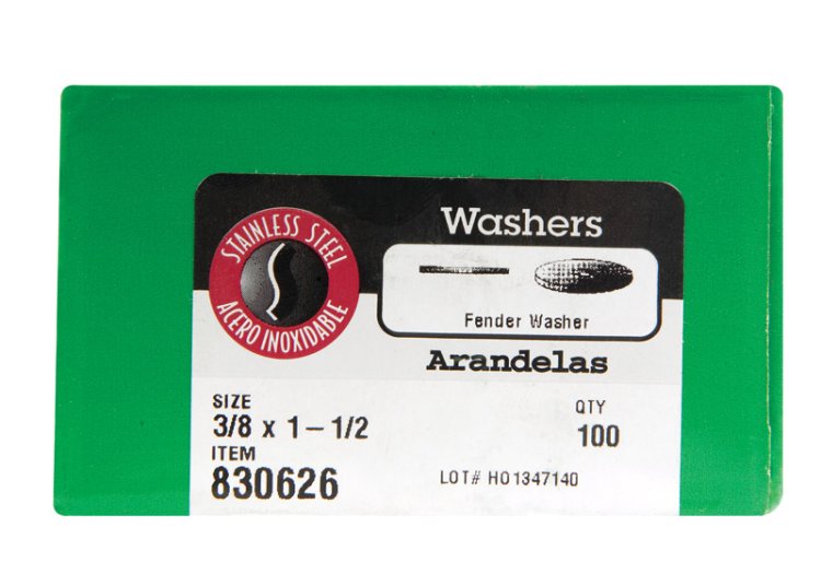 Stainless Steel 3/8 in. Fender Washer 100 pk