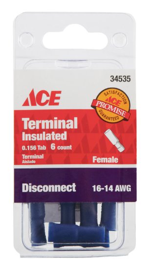 Insulated Wire Female Disconnect Blue 6 pk