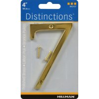 4 in. Gold Brass Screw-On Number 7 1 pc.