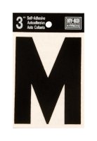 3 in. Black Vinyl Self-Adhesive Letter M 1 pc.