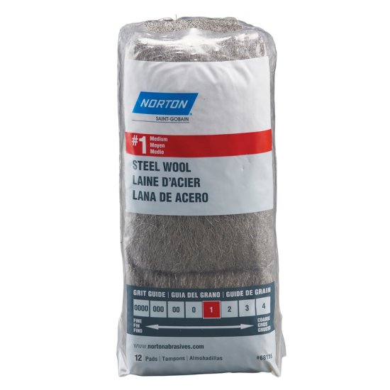 1 Grade Medium Steel Wool Pad 12 pk