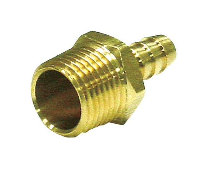 Brass 1/2 in. Dia. x 3/8 in. Dia. Adapter Yellow 1 pk