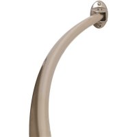 60 in. Never Rust Permanent Mount Curved Shower Rod in Brushed N