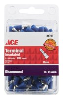 Insulated Wire Male Disconnect Blue 100 pk