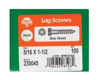 5/16 in. x 1-1/2 in. L Hex Zinc-Plated Steel Lag Screw 1