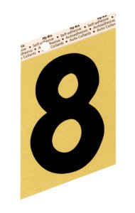 3-1/2 in. Black Aluminum Self-Adhesive Number 8 1 pc.