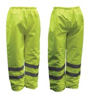 Hi-Vis Insulated Yellow Polyester Rain Pants XL