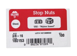 3/8 in. Zinc-Plated Steel USS Nylon Lock Nut 100 pk