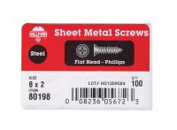 No. 8 x 2 in. L Phillips Flat Head Zinc-Plated Steel She