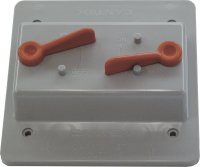 Rectangle PVC 2 gang Electrical Cover For 2 Toggle Switch
