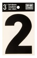 3 in. Black Vinyl Self-Adhesive Number 2 1 pc.