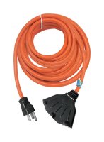 Indoor and Outdoor 50 ft. L Orange Triple Outlet Cord 12/3 S