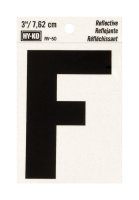 3 in. Reflective Black Vinyl Self-Adhesive Letter F 1 pc.