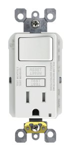 (image for) GFCI 15 amps 120V Outlet with Switch White