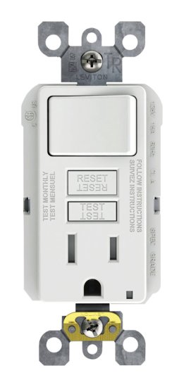 (image for) GFCI 15 amps 120V Outlet with Switch White