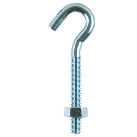 Hampton Small Zinc-Plated Silver Zinc 0.8125 in. L Hook Bolt 165