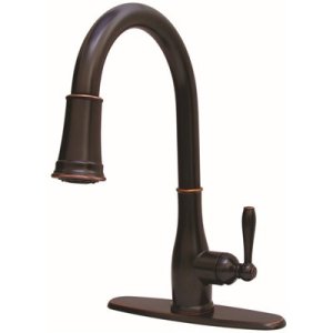 Single-Handle Pull-Down Sprayer Kitchen Faucet in Oil Rub Brz