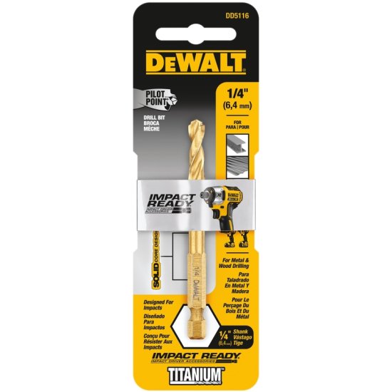 DeWalt Impact Ready 1/4 in. X 3-13/64 in. L High Speed Steel Dri