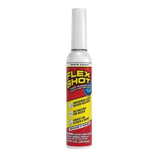 Flex Shot White Acrylic Rubber All Purpose Sealant 8 oz Can oz.