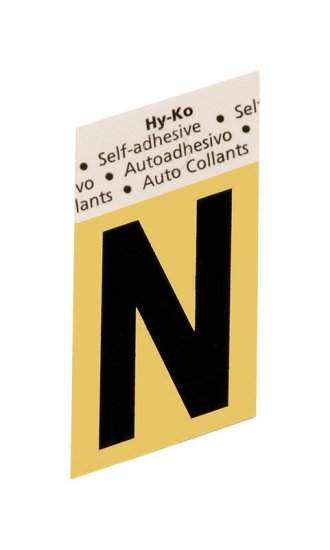 1-1/2 in. Black Aluminum Self-Adhesive Letter N 1 pc.