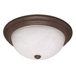 13.125 in. 2-Light Old Bronze Flushmount