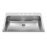 Stainless Top Mount 22 X 33-3/8 in. L Single Bowl Kitchen Sink