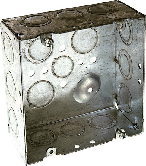 4-11/16 in. Square Steel Junction Box Gray