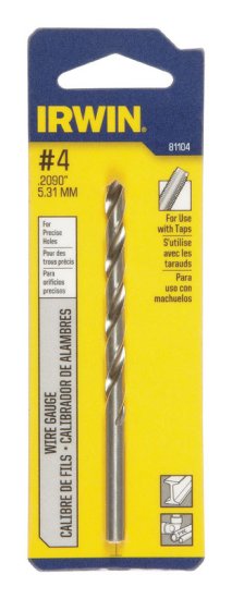 #4 x 3-3/4 in. L High Speed Steel Wire Gauge Bit 1 pc.