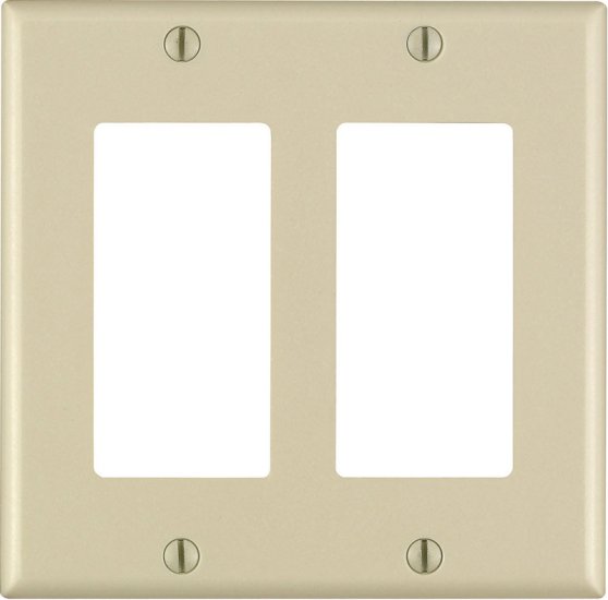 Ivory 2 gang Thermoset Plastic GFCI/Rocker Wall P