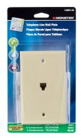 Monster Just Hook It Up Ivory 1 gang Plastic Coax/Phone Wall Pla