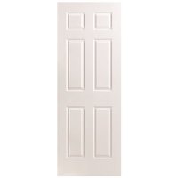 32 in. x 80 in. Textured 6-Panel Primed White Hollow Co