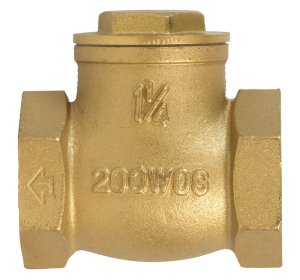 1-1/4 in. Dia. x 1-1/4 in. Dia. Brass Swing Check Valve