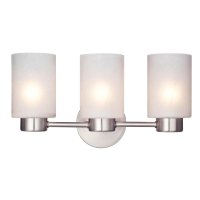3-Light Brushed Nickel Gray Cylindrical Wall Sconce
