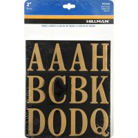 Hillman 2 in. Reflective Gold Vinyl Self-Adhesive Letter Set A-Z
