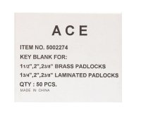 Padlock Key Blank Single sided