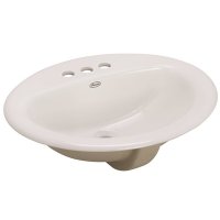 20 in. Oval Drop-in Bathroom Sink in White