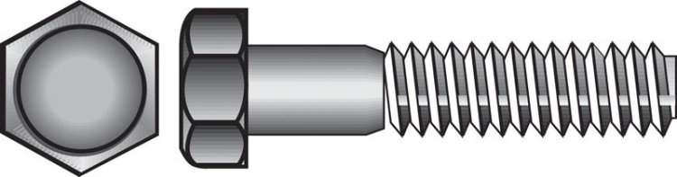 5/8 in. Dia. x 7-1/2 in. L Zinc Plated Steel Hex Bolt 25