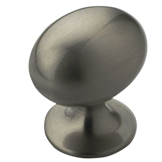 Oval Cabinet Knob 1-3/8 in. Dia. 1 in. Satin Nic