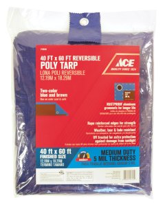 40 ft. W x 60 ft. L Medium Duty Polyethylene Tarp Blue/Brown