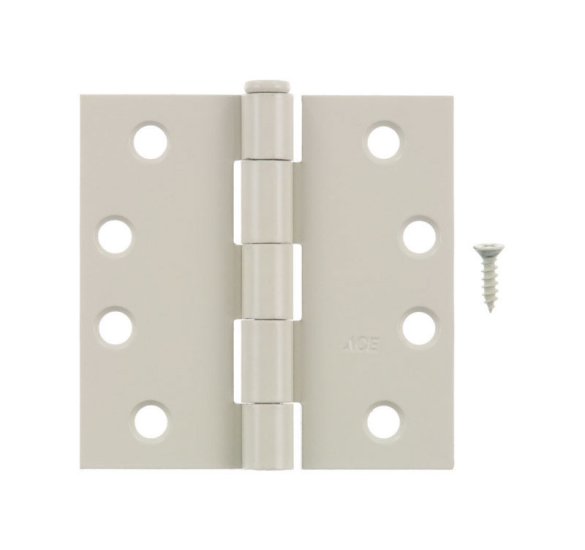 4 in. L Prime Coat Door Hinge 1 pk