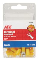 Insulated Wire Spade Terminal Yellow 50 pk
