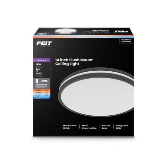(image for) 14 in. L Matte Black Black Ceiling Fixture