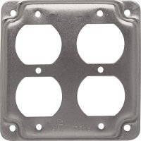 Square Steel 2 gang Box Cover For 2 Duplex Receptacles