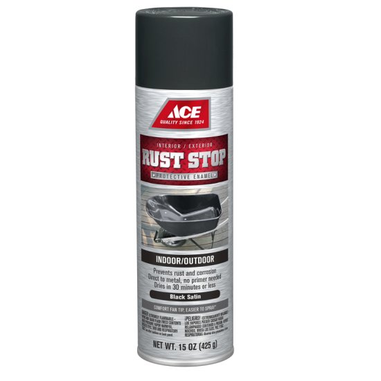 Rust Stop Satin Black Spray Paint 15 oz. [17073] - $6.99 : GS Supply