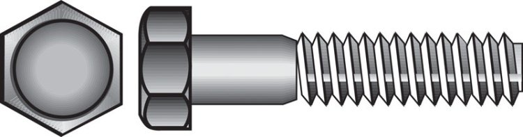 5/8 in. Dia. x 5-1/2 in. L Zinc Plated Steel Hex Bolt 25