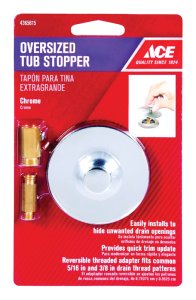 Ace Multi-Size in. Chrome Brass Tub Stopper