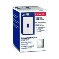(image for) White 1 gang Nylon Toggle Wall Plate 10 pk
